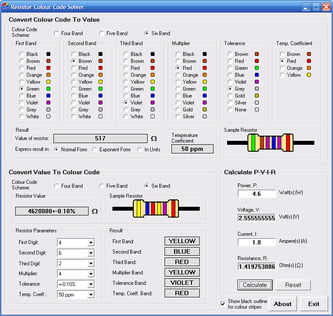 Free Download Resistor Color Code Calculator Software